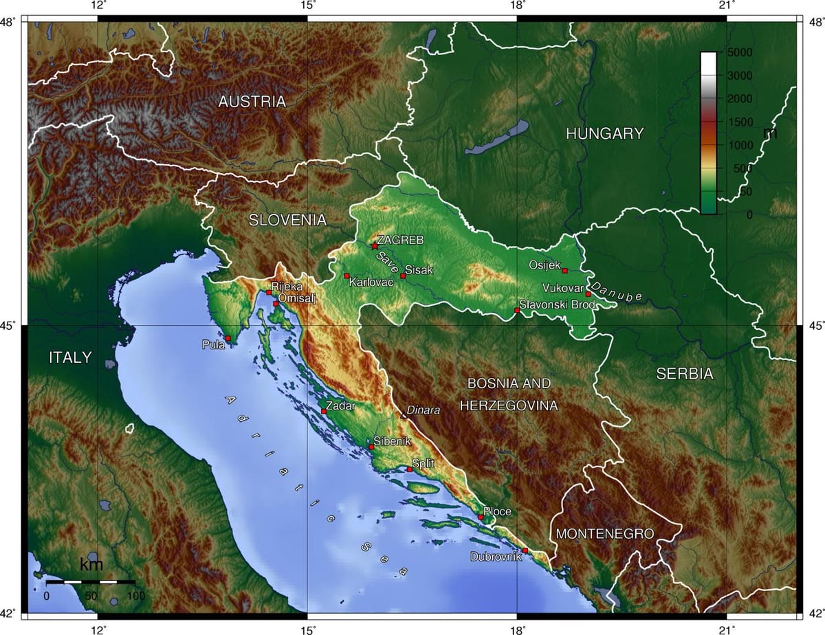 แผนที่ของสโลเวเนีย Name topographic