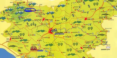 แผนที่ของสโลเวเนียเที่ยวชมสถานที่
