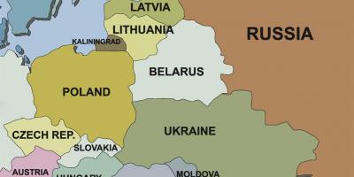 แผนที่ของสโลเวเนียและ neighbouring ประเทศ